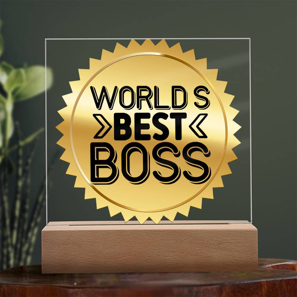 World's Best Boss Acrylic Plaque, Gift for Boss
