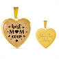 Mom, Best Mom Ever Heart Pendant Necklace