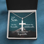 To My Son, Cross Necklace, Inspirational Message