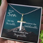 To My Son, Cross Necklace, Inspirational Message