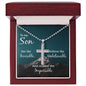 To My Son, Cross Necklace, Inspirational Message