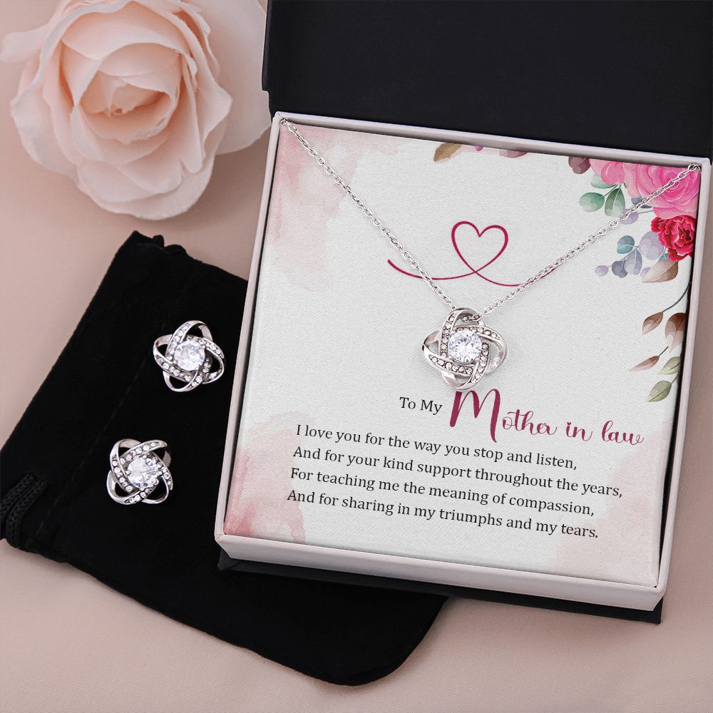 Mother in Law, Throughout the Years, Love Knot Necklace and Earring Set
