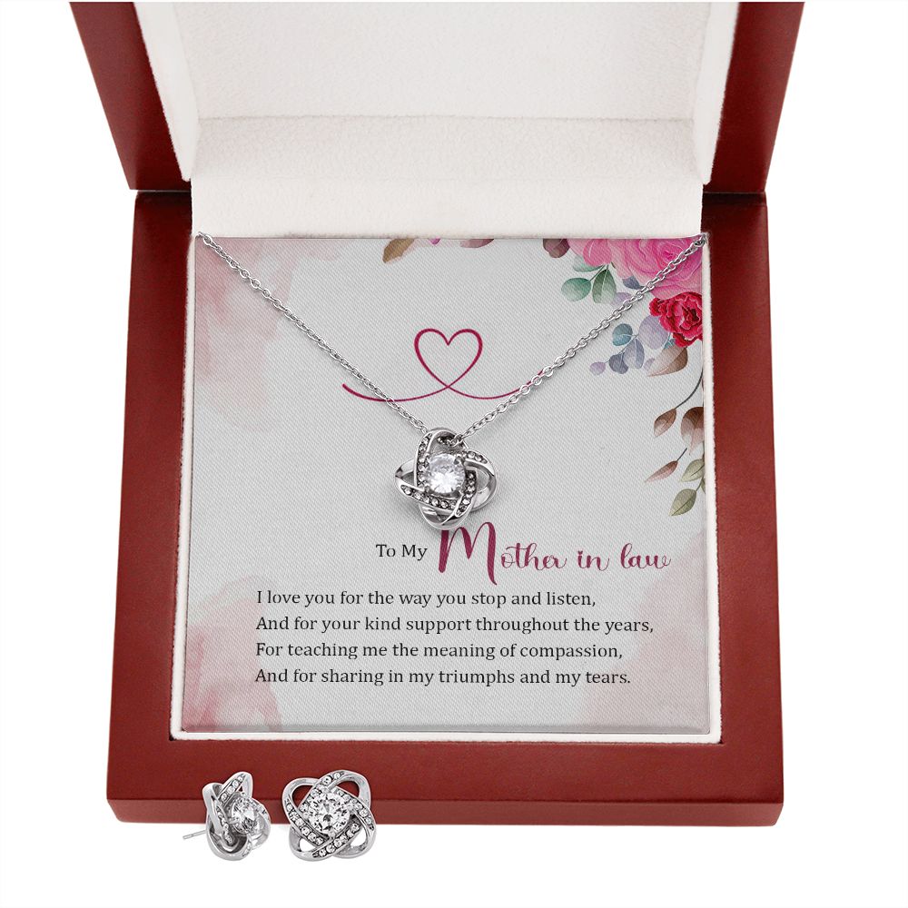 Mother in Law, Throughout the Years, Love Knot Necklace and Earring Set