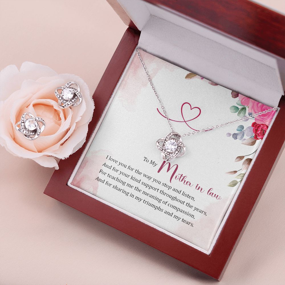 Mother in Law, Throughout the Years, Love Knot Necklace and Earring Set