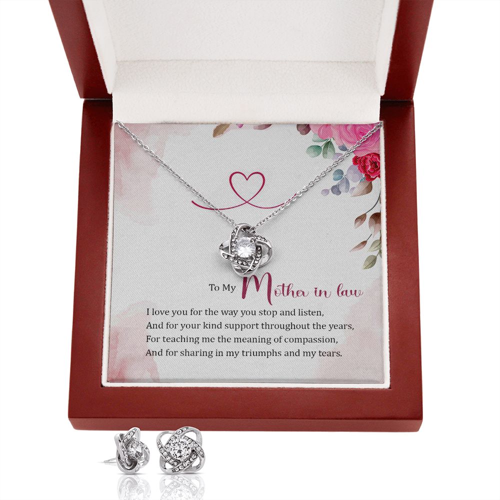 Mother in Law, Throughout the Years, Love Knot Necklace and Earring Set
