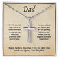 To Dad, Happy Father's Day Cross Pendant Necklace