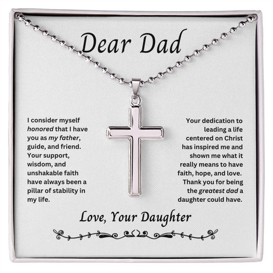 Gift for Dad from Daughter, Cross Necklace