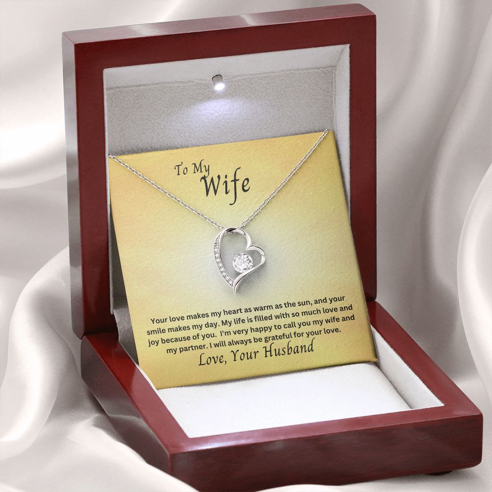 To My Wife Forever Love Necklace, Gift for Anniversary, Birthday, Christmas, Valentine's Day from Husband