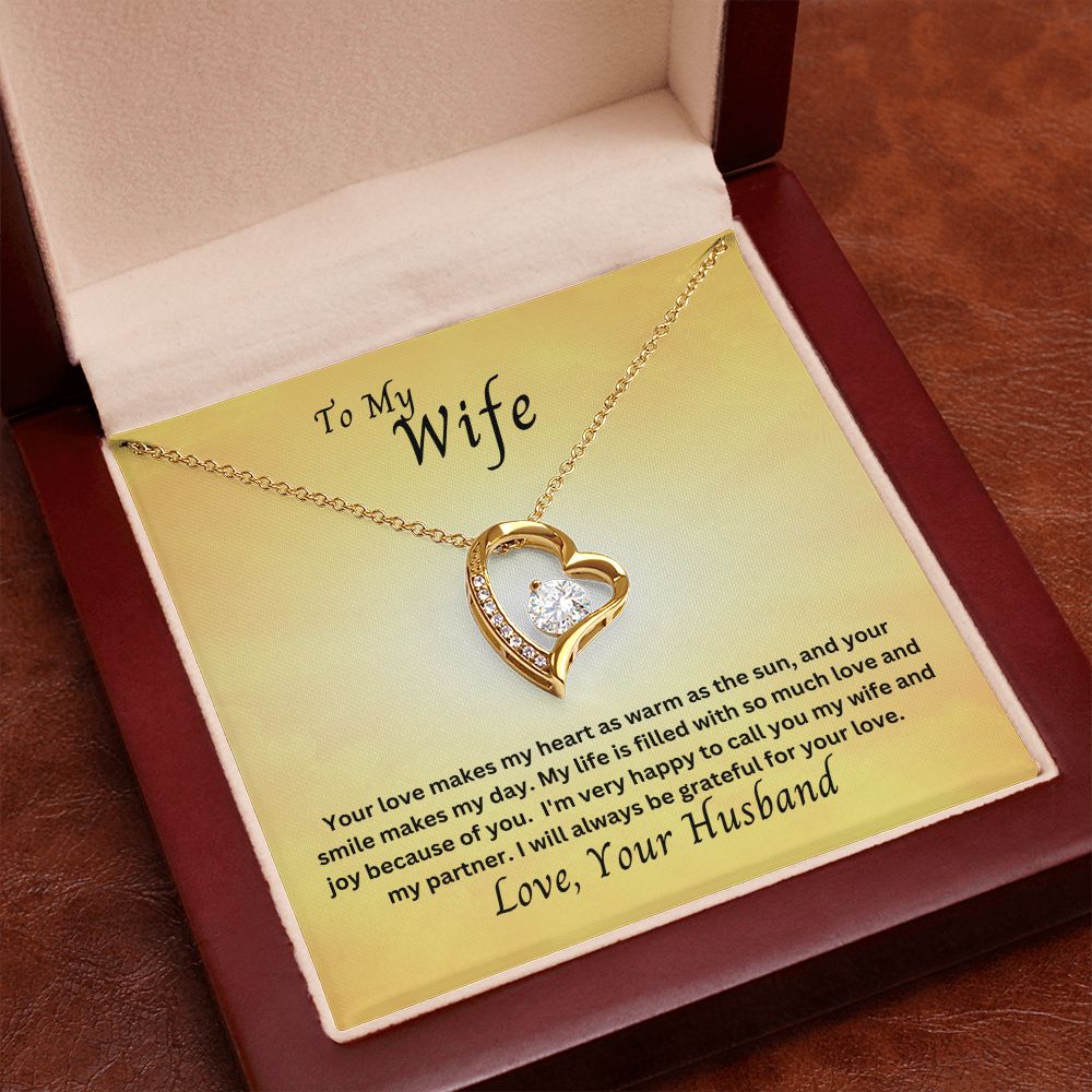 To My Wife Forever Love Necklace, Gift for Anniversary, Birthday, Christmas, Valentine's Day from Husband