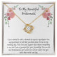 Bridesmaid Thank You Gift, Love Knot Necklace