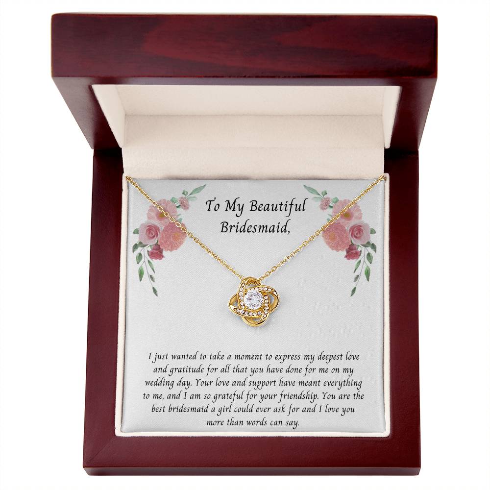 Bridesmaid Thank You Gift, Love Knot Necklace