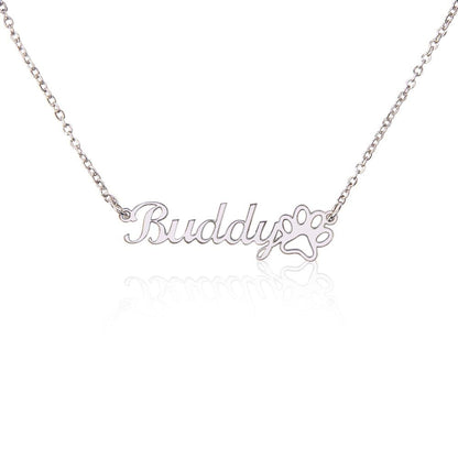 Name Necklace and Paw Print