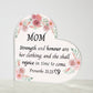 Proverbs 31:25 Heart Acrylic Plaque for Mom, Mother's Day Gift