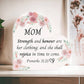 Proverbs 31:25 Heart Acrylic Plaque for Mom, Mother's Day Gift