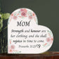 Proverbs 31:25 Heart Acrylic Plaque for Mom, Mother's Day Gift