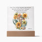 KJV Bible Verse Acrylic Plaque with Sunflowers and Cross