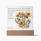 Bible Verse Acrylic Plaque with Sunflowers and Cross, John 14:27