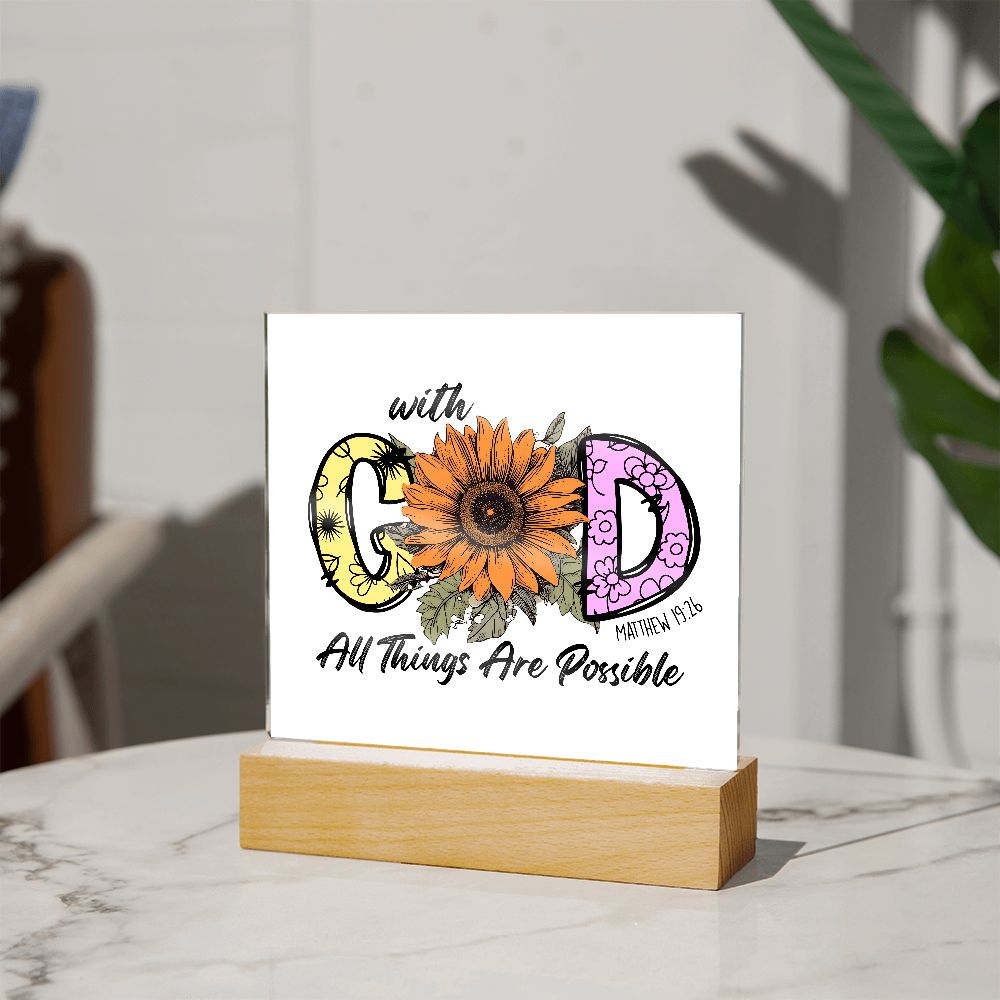 With God All Things Are Possible Acrylic Plaque