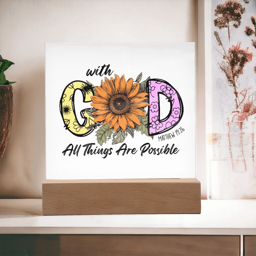 With God All Things Are Possible Acrylic Plaque