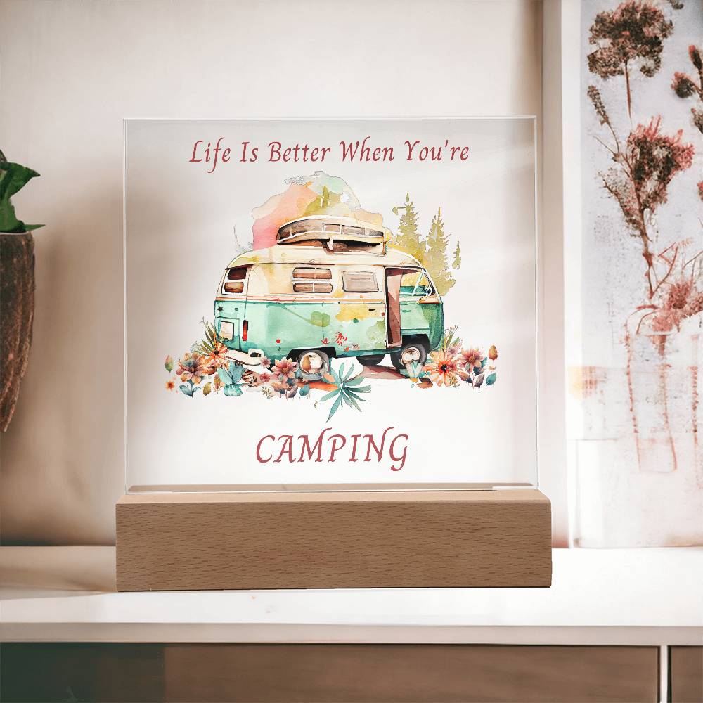 Camping Decor, Acrylic Plaque, Gift for Her