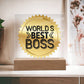 World's Best Boss Acrylic Plaque, Gift for Boss