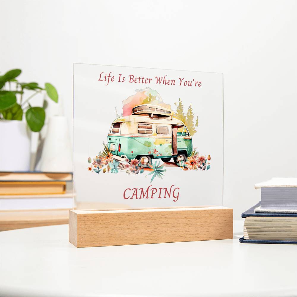 Camping Decor, Acrylic Plaque, Gift for Her