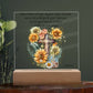 KJV Bible Verse Acrylic Plaque with Sunflowers and Cross