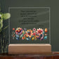 KJV Bible Verse Acrylic Plaque with Watercolor Flowers, John 14:27