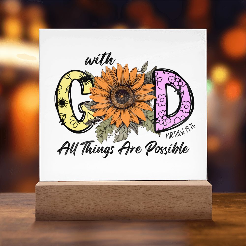 With God All Things Are Possible Acrylic Plaque