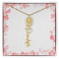 Name Necklace with Birth Month Flower