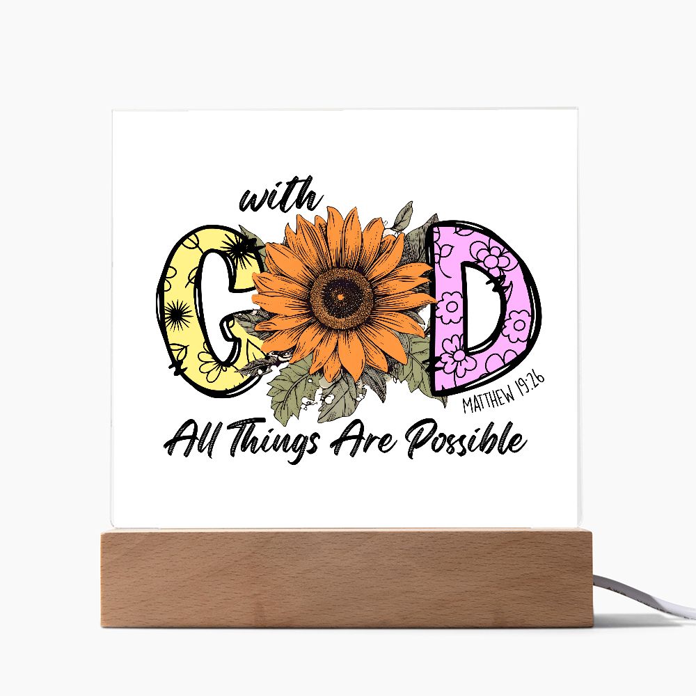 With God All Things Are Possible Acrylic Plaque