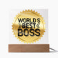 World's Best Boss Acrylic Plaque, Gift for Boss