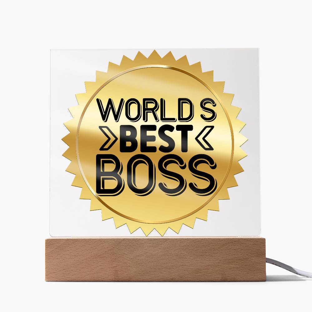 World's Best Boss Acrylic Plaque, Gift for Boss