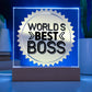 World's Best Boss Acrylic Plaque, Gift for Boss