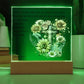 Bible Verse Acrylic Plaque with Sunflowers and Cross, John 14:27