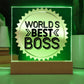 World's Best Boss Acrylic Plaque, Gift for Boss