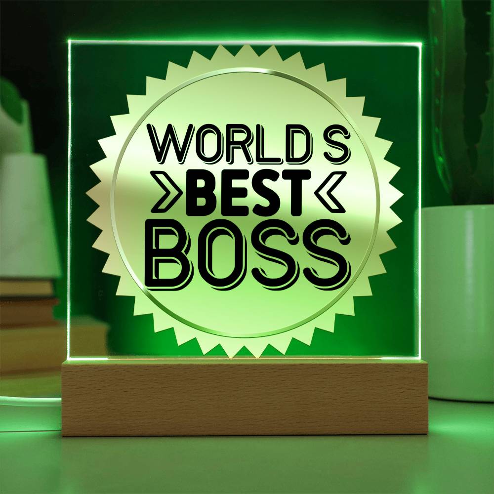 World's Best Boss Acrylic Plaque, Gift for Boss