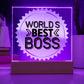 World's Best Boss Acrylic Plaque, Gift for Boss