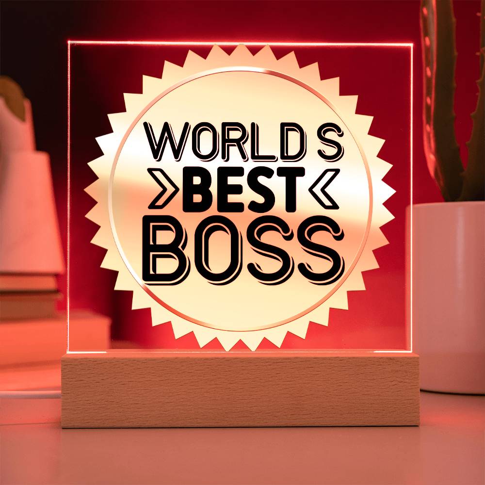 World's Best Boss Acrylic Plaque, Gift for Boss