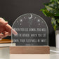 Bible Verse Acrylic Night Light Plaque, Proverbs 3:24