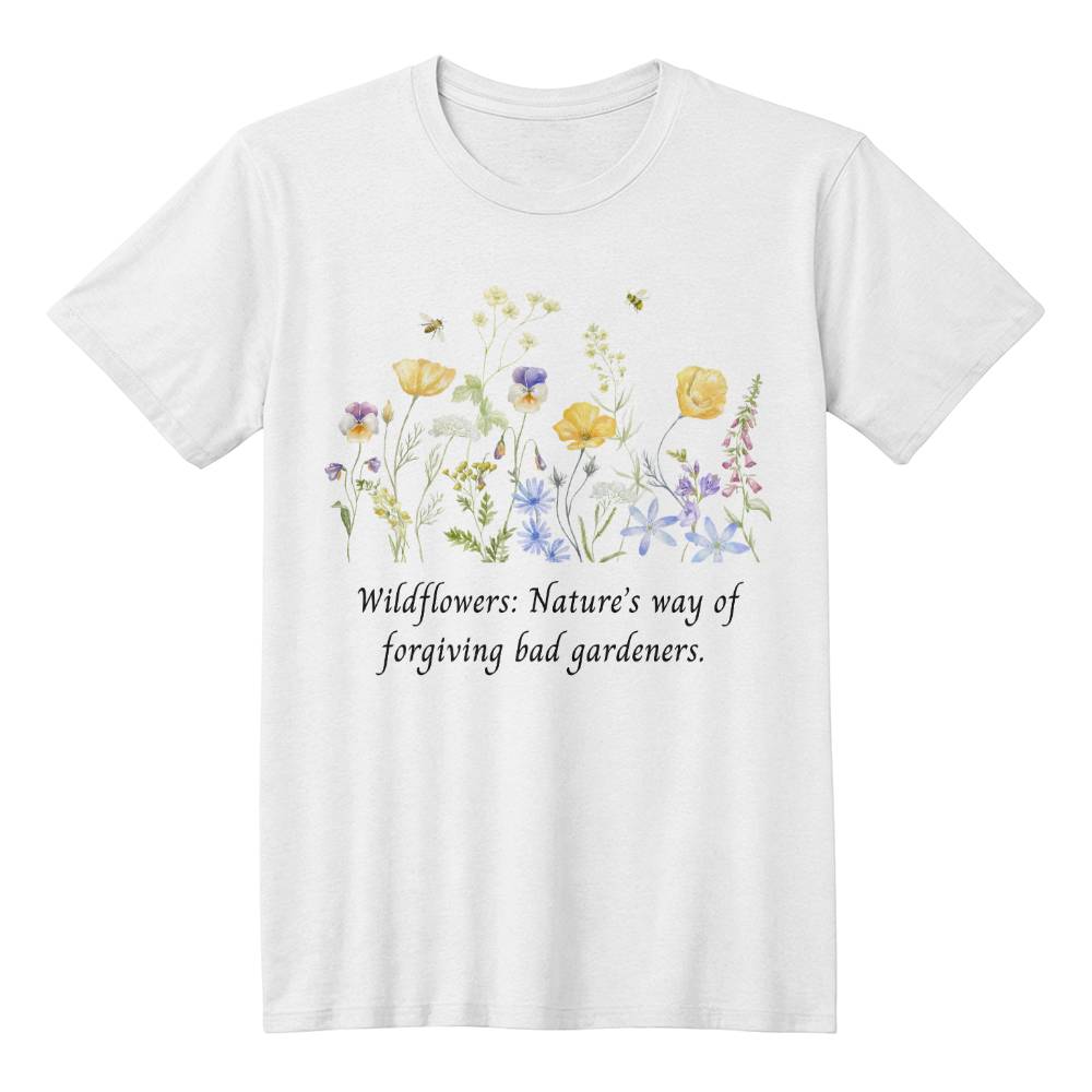 Wildflower T-Shirt for Women - Nature's Way of Forgiving Bad Gardeners, Perfect Gift for Plant Killers