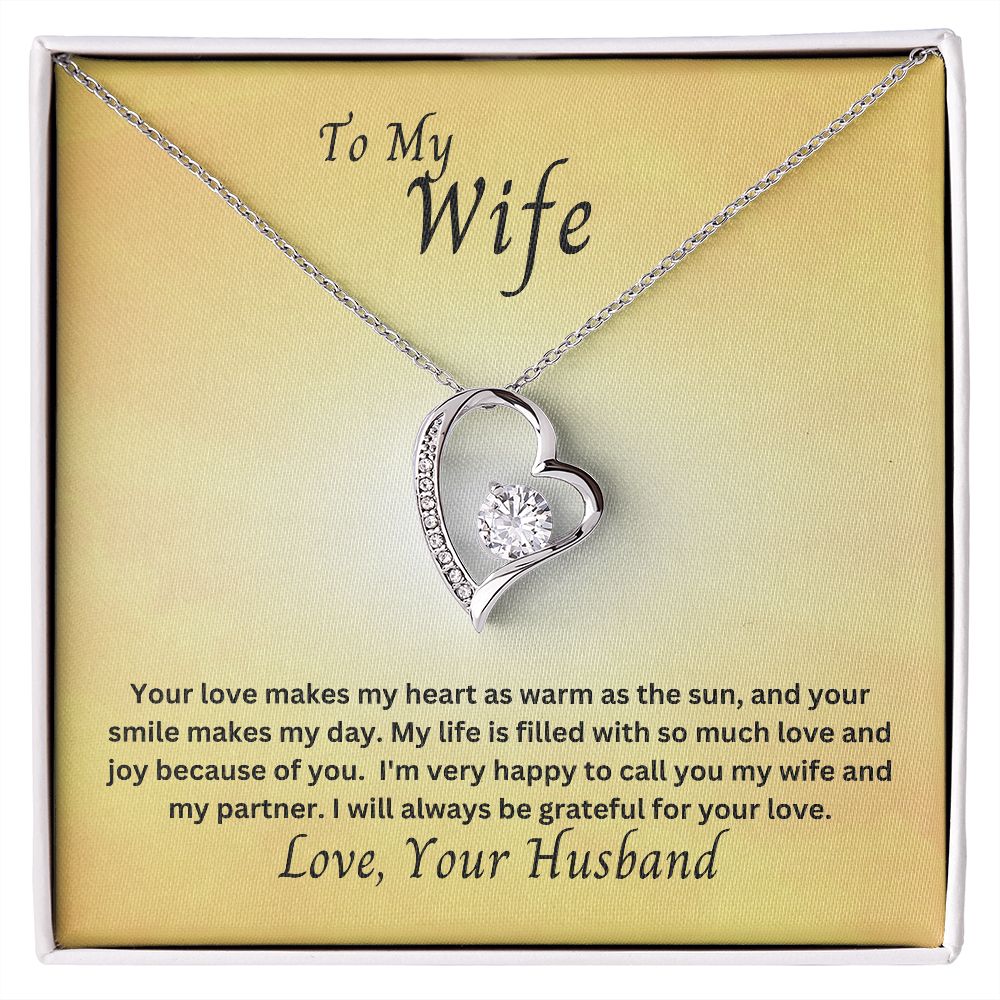 To My Wife Forever Love Necklace, Gift for Anniversary, Birthday, Christmas, Valentine's Day from Husband