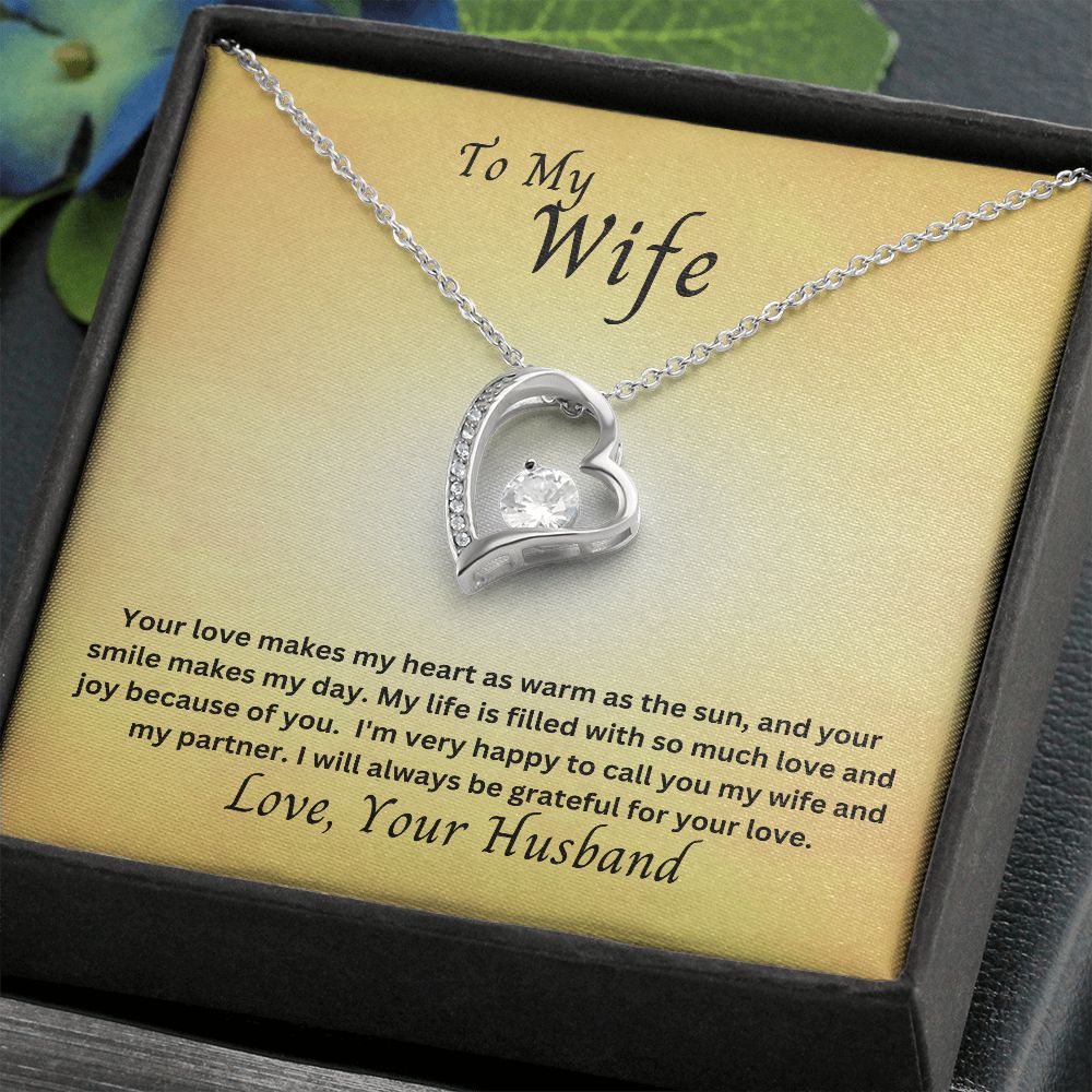 To My Wife Forever Love Necklace, Gift for Anniversary, Birthday, Christmas, Valentine's Day from Husband