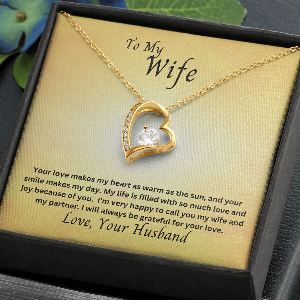 To My Wife Forever Love Necklace, Gift for Anniversary, Birthday, Christmas, Valentine's Day from Husband