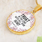 Trust in the Lord Necklace, Graphic Circle Pendant