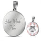 Trust in the Lord Necklace, Graphic Circle Pendant