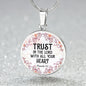 Trust in the Lord Necklace, Graphic Circle Pendant