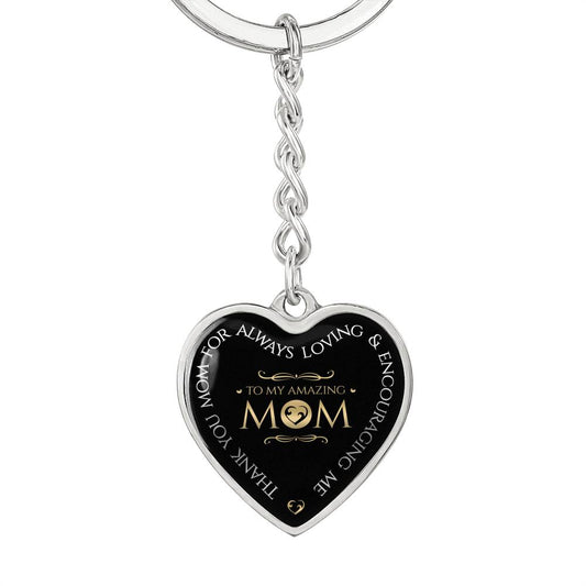 Mom, Thank You Heart Keychain