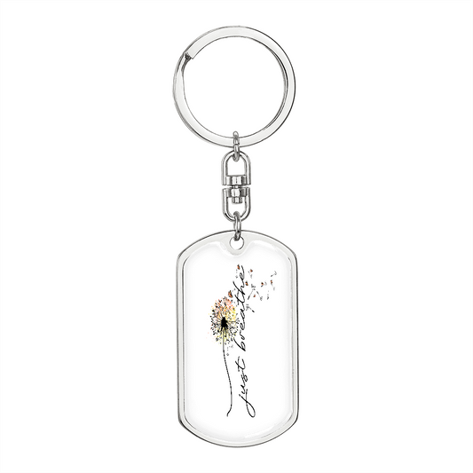 Just Breathe Personalized Keychain