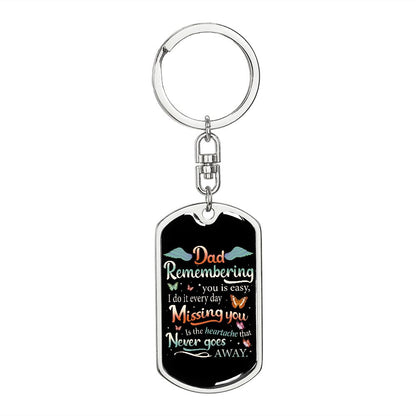Remembering Dad, Dog Tag with Swivel Keychain